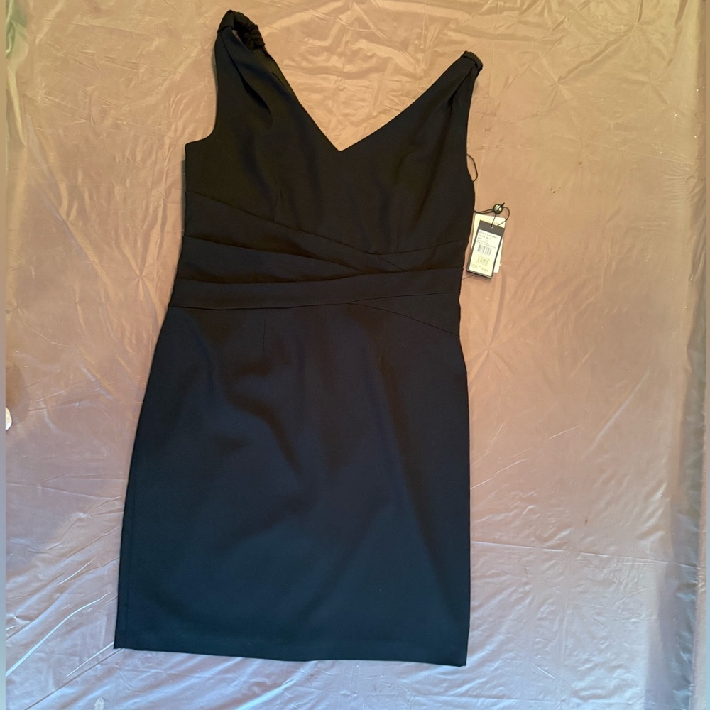 NWT Adrianna Papell Black V-neck Sleeveless Black Dress Size 14 XL MSRP $122 - Picture 11 of 12